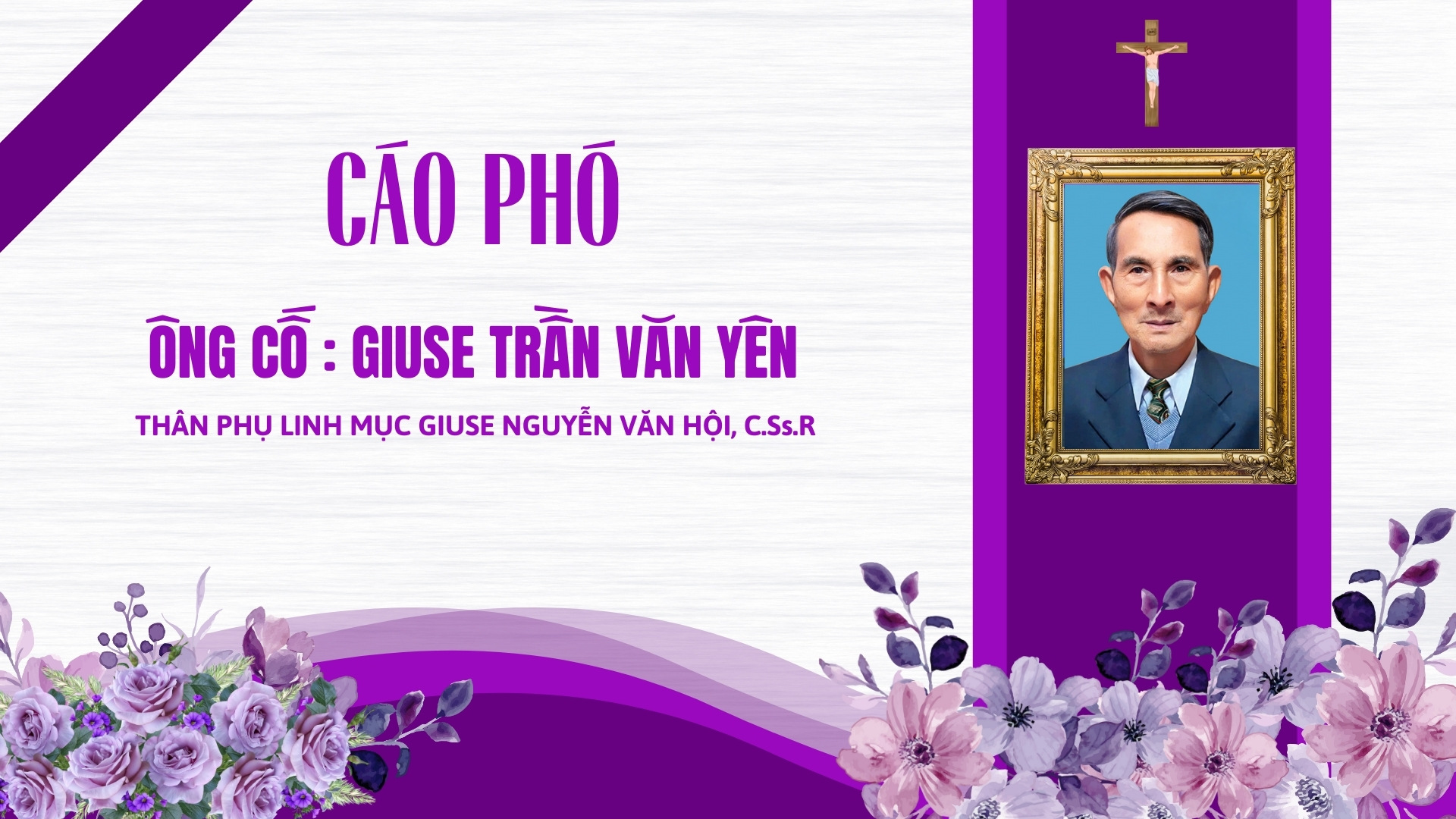 Cáo phó: Ông cố Giuse Trần Văn Yên